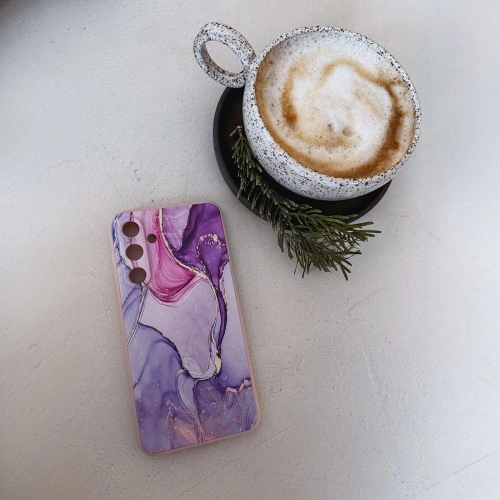 Etui Tech-Protect Icon do Galaxy S25 FE, wykończenie z nadrukiem marmuru