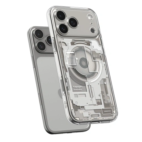 Widok etui Spigen Ultra Hybrid MagSafe z boku, pokazujący smukły profil i ergonomię.