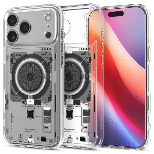Etui Spigen Ultra Hybrid Mag MagSafe w przezroczystym kolorze, idealnie dopasowane do Apple iPhone 17 Pro Max Neo One