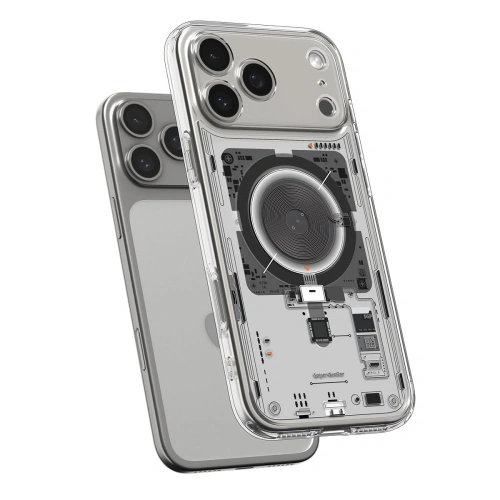 Etui Spigen Ultra Hybrid Mag MagSafe zamontowane na Apple iPhone 17 Pro Max Neo One, prezentujące doskonałe dopasowanie