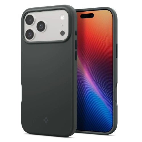 Etui Spigen Silicone Fit MagSafe w kolorze abyss green, idealnie dopasowane do Apple iPhone 17 Pro
