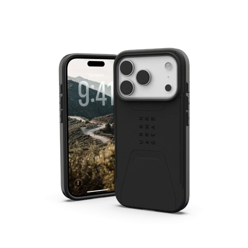 Etui UAG Urban Armor Gear Civilian MagSafe w kolorze czarnym, idealnie dopasowane do Apple iPhone 17 Pro.