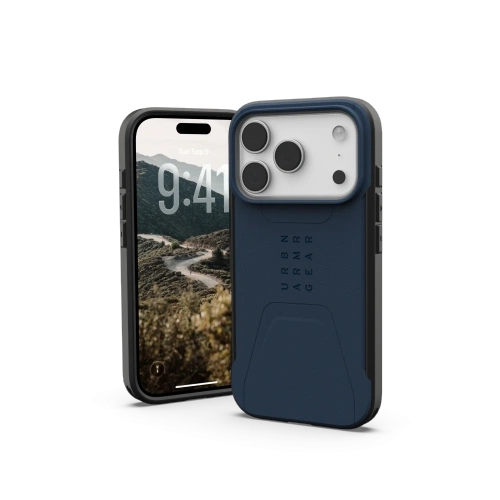 Etui UAG Urban Armor Gear Civilian MagSafe w kolorze granatowym, idealne dopasowanie do iPhone 17 Pro.