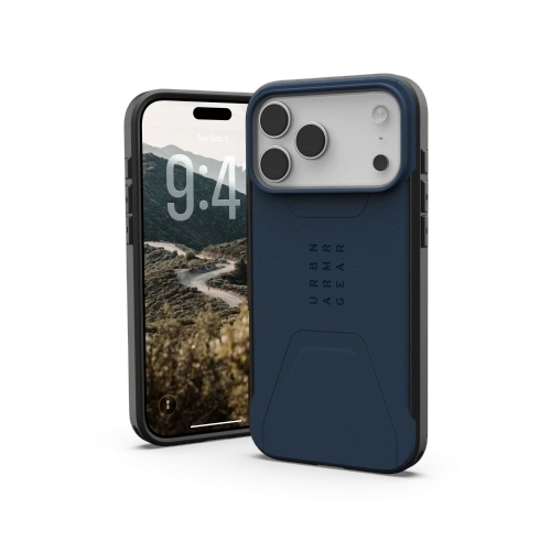 Etui UAG Urban Armor Gear Civilian MagSafe w kolorze granatowym, idealne dopasowanie do iPhone 17 Pro Max.