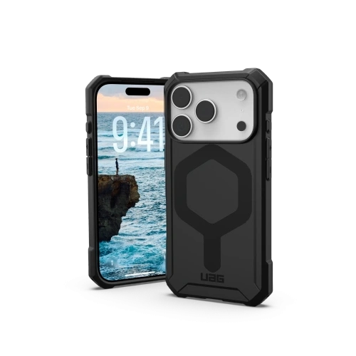 Etui UAG Urban Armor Gear w kolorze czarnym, idealnie dopasowane do Apple iPhone 17 Pro.