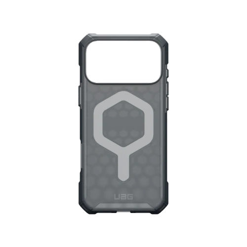 Szczeg&oacute;ły etui UAG, ukazujące precyzyjne wycięcia na porty i przyciski.