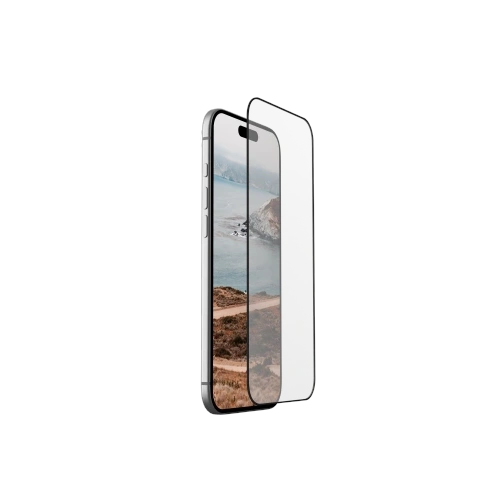 Szkło hartowane UAG do iPhone'a z aplikatorem, oferujące wysoką odporność na zarysowania 9H.