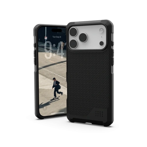 Etui UAG Metropolis LT w kolorze kevlar black, idealnie dopasowane do Apple iPhone 17 Pro Max.