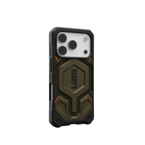 Hybrydowe etui UAG z elementami kevlaru, zapewniające doskonałą ochronę telefonu.