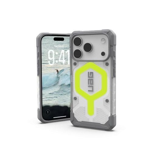 Etui UAG Pathfinder Clear MagSafe w kolorze zielonym, idealne do Apple iPhone 17 Pro.