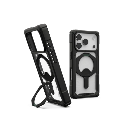 Etui UAG Plasma XTE MagSafe w kolorze czarnym, idealnie dopasowane do iPhone 17 Pro.