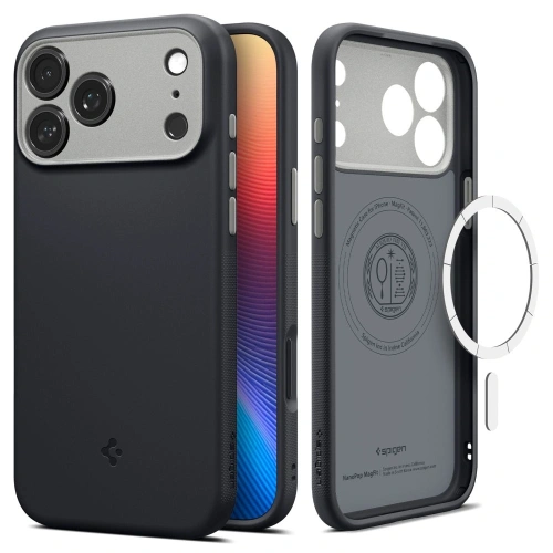 Etui Spigen Nano Pop Mag MagSafe w kolorze czarnym, idealne do Apple iPhone 17 Pro Max