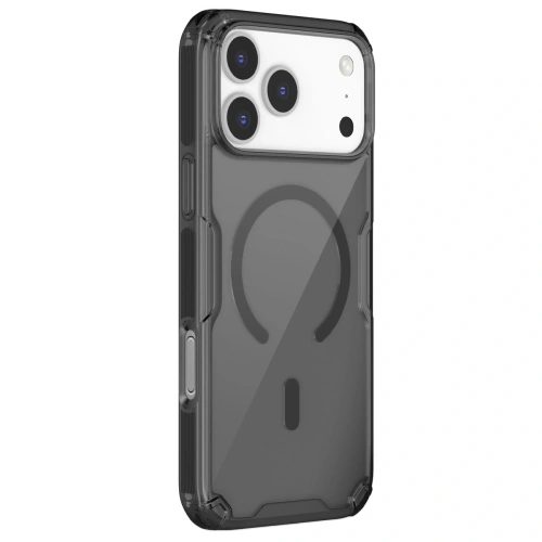 Etui Nillkin Nature zamontowane na Apple iPhone 17 Pro Max, z widocznym efektem półprzezroczystości