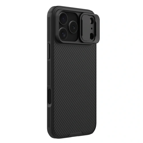 Etui Nillkin zamontowane na Apple iPhone 17 Pro Max, prezentujące elegancki design.
