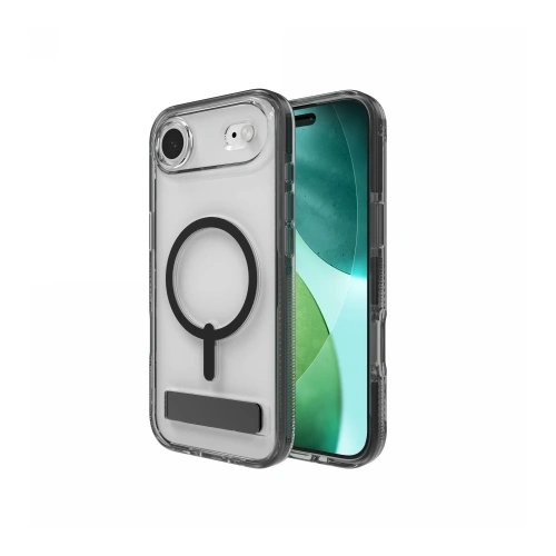 Etui ZAGG Santa Cruz Snap KS w kolorze jet black, z podstawką do iPhone'a Air MagSafe.