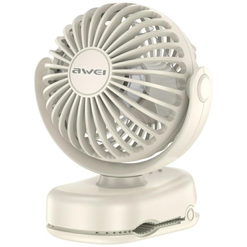 Mini desk fan AWEI F45 with clip white
