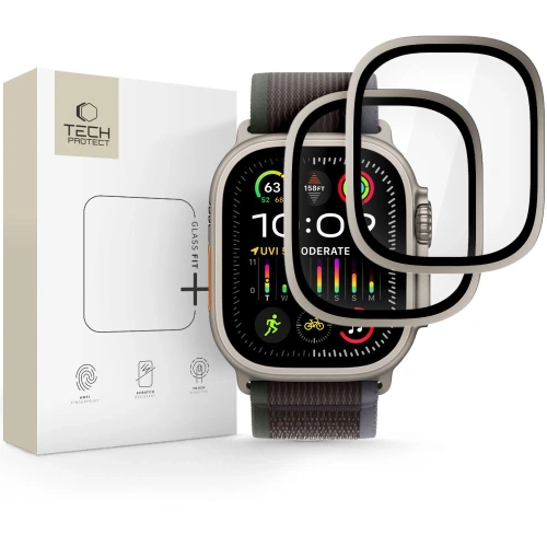 Tech-Protect Glass Ring edzett üveg az Apple Watch Ultra 4-hez titán kerettel