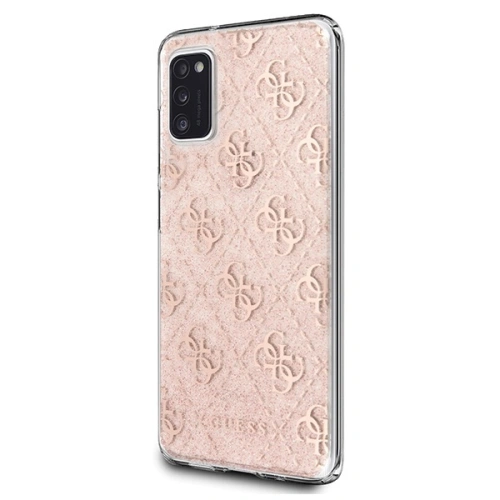 Etui Guess GUHCA41PCU4GLPI w różowym kolorze z efektem glitter, idealne dla Samsung Galaxy A41.