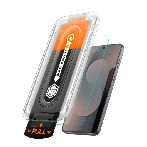 Spigen Glas.tR EZ Fit Pro glass for Galaxy S25 FE, frame facilitating bubble-free installation