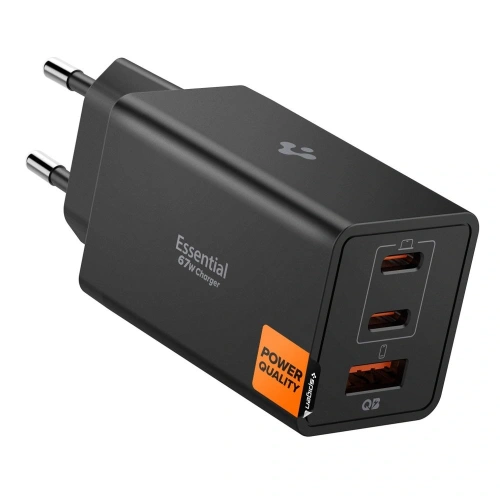 Spigen Essential EE673EU 67W black wall charger