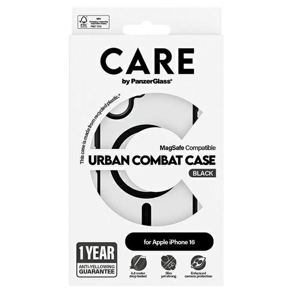 Etui CARE by PanzerGlass Flagship Urban Combat Case MagSafe do Apple iPhone 16 czarny