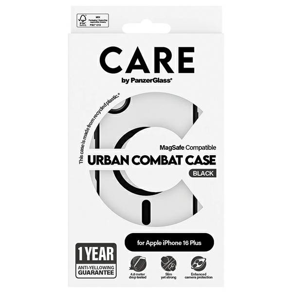 Etui CARE by PanzerGlass Flagship Urban Combat Case MagSafe do Apple iPhone 16 Plus czarny