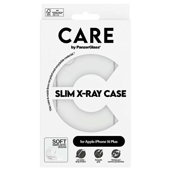 Etui CARE by PanzerGlass X-Ray Soft Basic Case do Apple iPhone 16 Plus przezroczysty