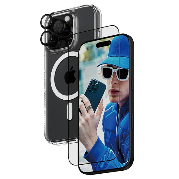 Zestaw PanzerGlass Bundle 3in1 do Apple iPhone 16 Pro D3O Hardcase + Screen Protector UWF+ Lens