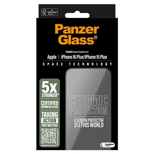 Szkło ceramiczne PanzerGlass Ceramic Screen Protector do Apple iPhone 16 Plus / 15 Plus Ultra-Wide Fit