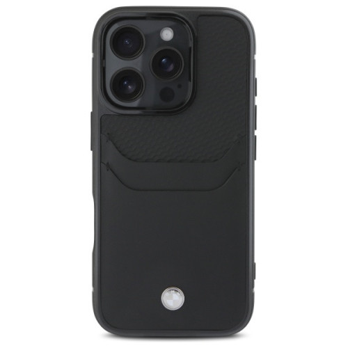 Etui BMW für Apple iPhone 16 Pro Max Hardcase Sign Leather Cardslot schwarz