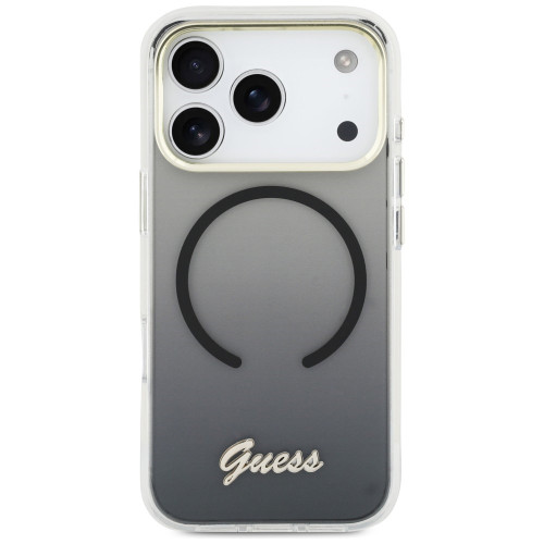 Guess IML Gradient Script Metal MagSafe case for Apple iPhone 17 Pro black