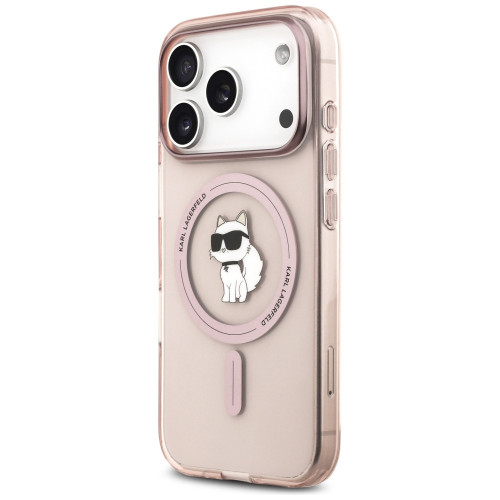 Husa Karl Lagerfeld IML Choupette MagSafe pentru Apple iPhone 17 Pro roz
