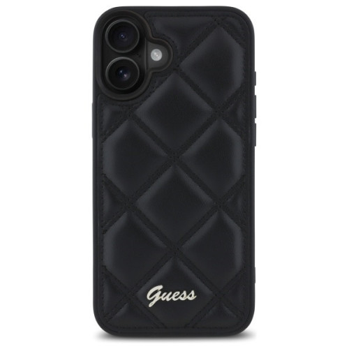 Case Guess for Apple iPhone 16 Plus hardcase Quilted Metal Logo black