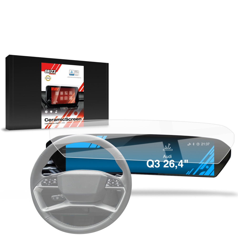 GrizzGlass CarDisplay Protection ceramic film for multimedia screen for Audi Q3 2025-2026