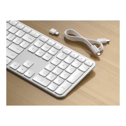 Wireless keyboard Satechi Slim EX3 Bluetooth for three devices with Mac/Windows mode switch (silver)
