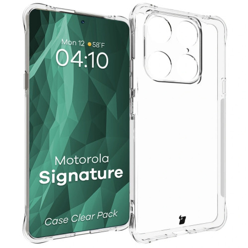 Flexible case + 2x screen protector Bison Case Clear Pack for Motorola Signature