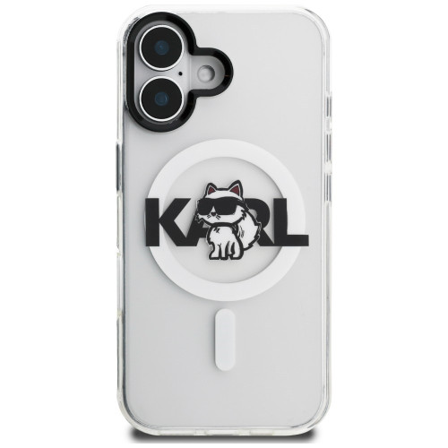 Etui Karl Lagerfeld IML Choupette Sketch Logo MagSafe do Apple iPhone 17 przezroczysty