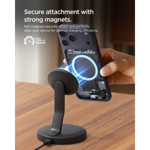 Induktives Ladegerät Spigen EF151MS Essential Magnetic MagSafe Wireless Charger 15W Schwarz