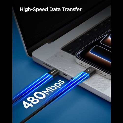 Kabel Spigen EB10010CCA Essential USB-C / USB-C Cable 100W 100cm Black