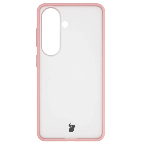 Etui + szkło hartowane Bizon Angelo Pack do Samsung Galaxy S26, przydymione z jasnoróżową ramką