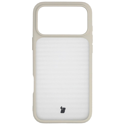 Etui + szkło hartowane Bizon Angelo Pack do Apple iPhone 17 Pro Max, przydymione z beżową ramką