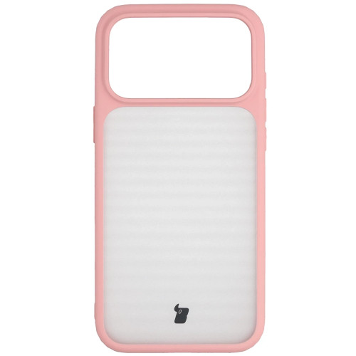 Etui + szkło hartowane Bizon Angelo Pack do Apple iPhone 17 Pro Max, przydymione z jasnoróżową ramką