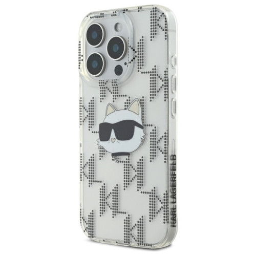 Husa Karl Lagerfeld pentru Apple iPhone 16 Pro hardcase IML Choupette Head Electroplated transparentă