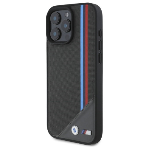 Husa BMW pentru Apple iPhone 16 Pro Max hardcase M Meshed Tricolor Stripes MagSafe antracit