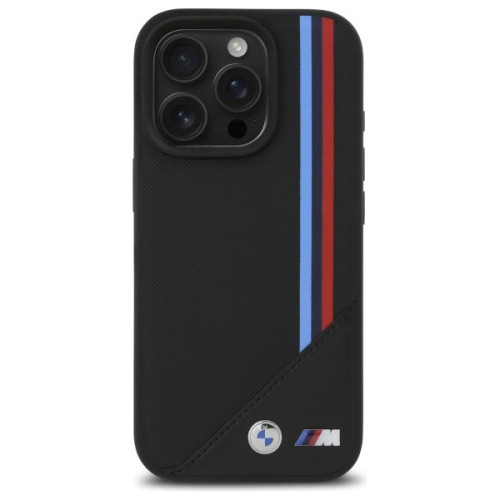 Etui BMW do Apple iPhone 16 Pro Max hardcase M Meshed Tricolor Stripes MagSafe czarny