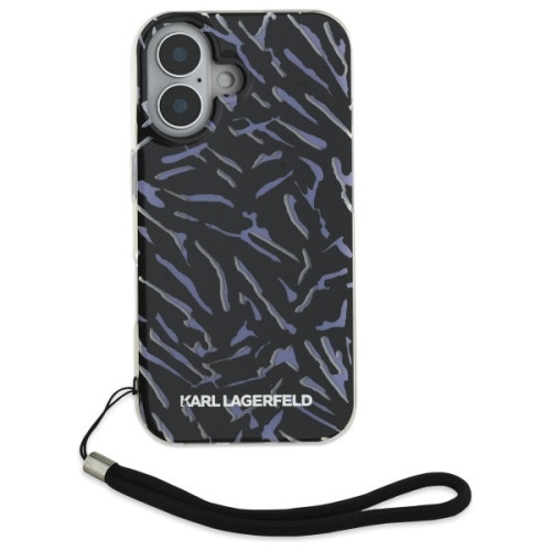 Etui Karl Lagerfeld do Apple iPhone 16 Plus Zebra With Cord fioletowy