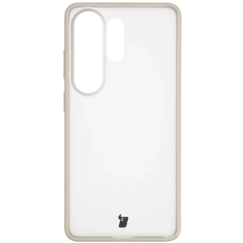 Etui + szkło hartowane Bizon Angelo Pack do Samsung Galaxy S26 Ultra, przydymione z beżową ramką