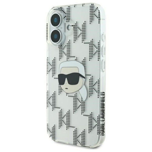 Husa Karl Lagerfeld pentru Apple iPhone 16 hardcase IML Karl Head Electroplated transparentă
