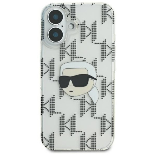 Husa Karl Lagerfeld pentru Apple iPhone 16 hardcase IML Karl Head Electroplated transparentă