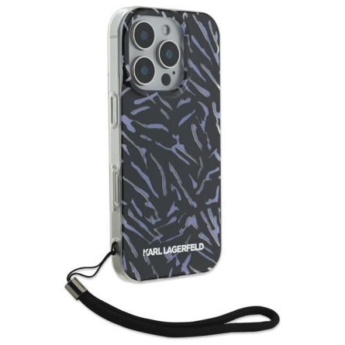 Etui Karl Lagerfeld do Apple iPhone 16 Pro Max Zebra With Cord fioletowy